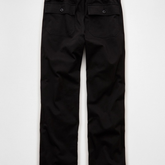 American Eagle Women’s Stretch Low-Rise Baggy Utility Pants Small Onyx Black - Picture 3 of 10